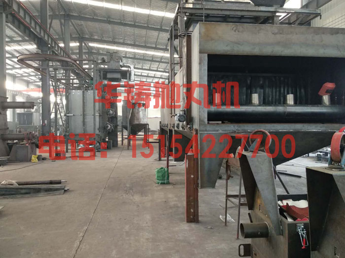 關(guān)注拋丸機(jī)價格及質(zhì)量，設(shè)備生產(chǎn)現(xiàn)場圖