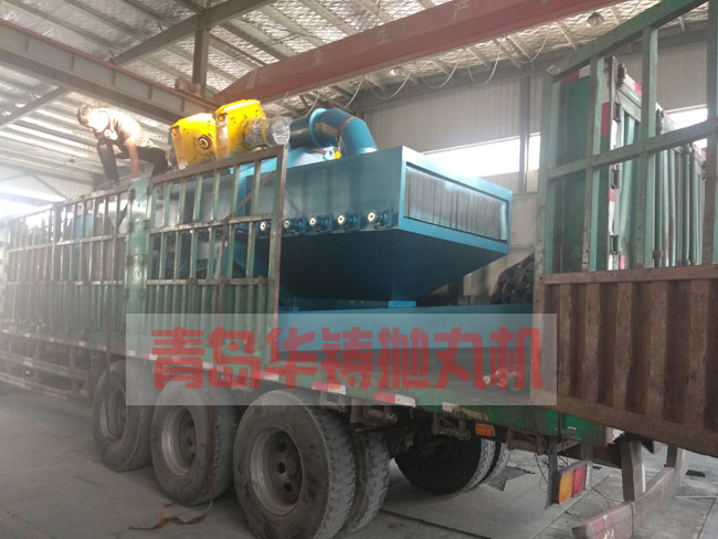 圖二，八個拋丸器的法蘭拋丸機發(fā)貨圖