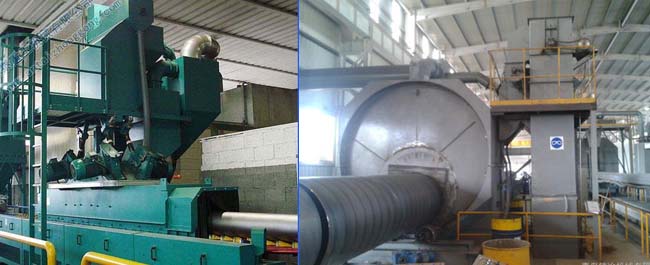 鋼管內(nèi)外壁噴砂機(jī)，鋼管內(nèi)外壁拋丸機(jī)，鋼管內(nèi)外壁除銹機(jī)