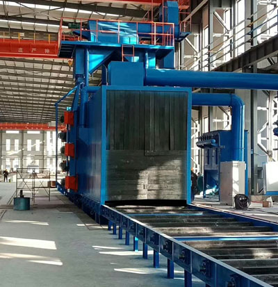 鋼結(jié)構(gòu)拋丸機(jī)，除掉鋼材表面上的銹層、氧化皮的設(shè)備